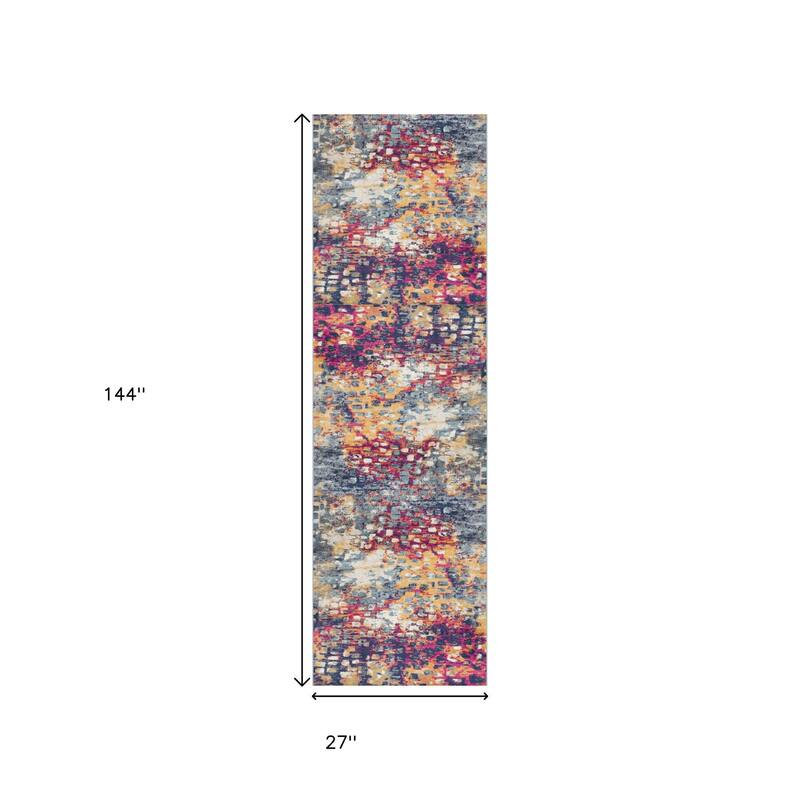 HomeRoots Abstract Modern Runner Area Rug