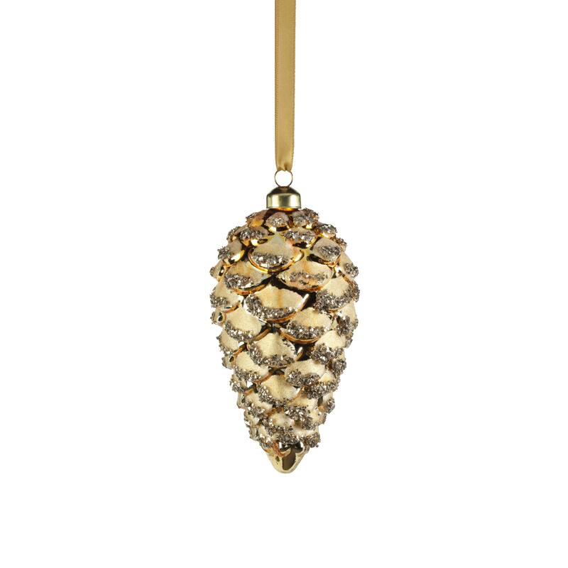 Wolly Glass Pine Cone Hanging Ornaments, Set of 12 - 6