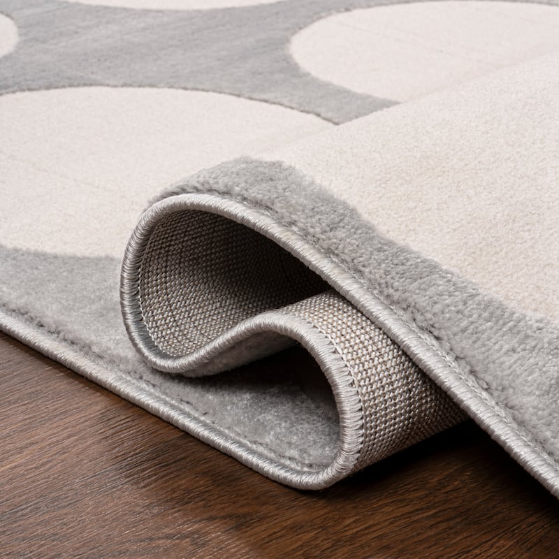 JONATHAN Y Damon Modern Geometric Circle Dot High-Low Area Rug