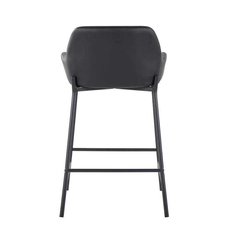 Carbon Loft Galotti Black Fixed-Height Upholstered Counter Stool - Set of 2