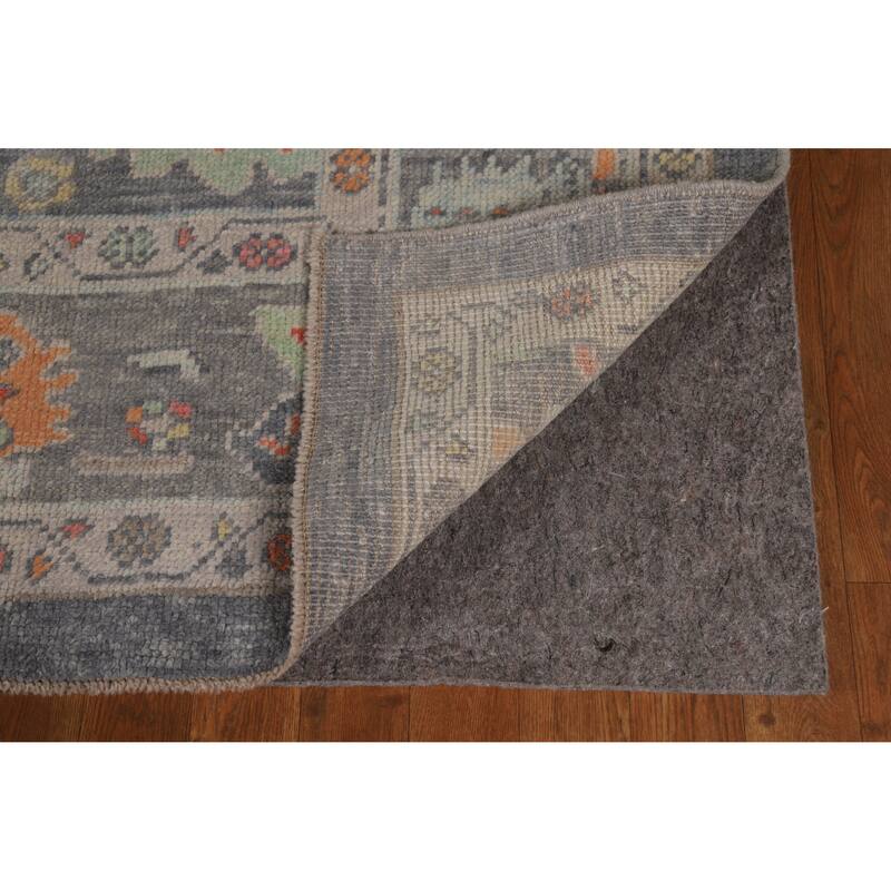 Hand Knotted Oriental 100% Wool Carpet Transitional All-Over Greys & Charcoal Oushak Area Rug - 10' 2'' X 7' 11''