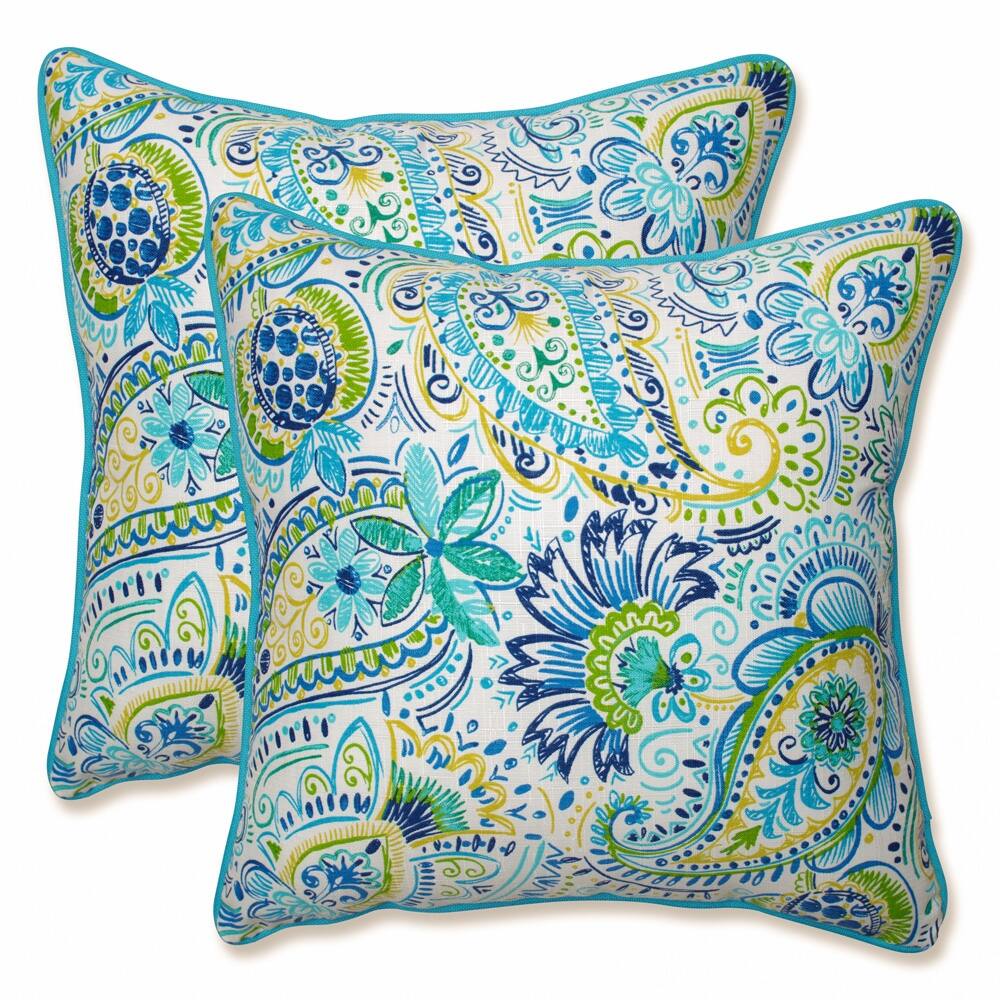 Pillow Perfect Outdoor/ Indoor Gilford Baltic 18.5-inch Throw Pillow (Set of 2)