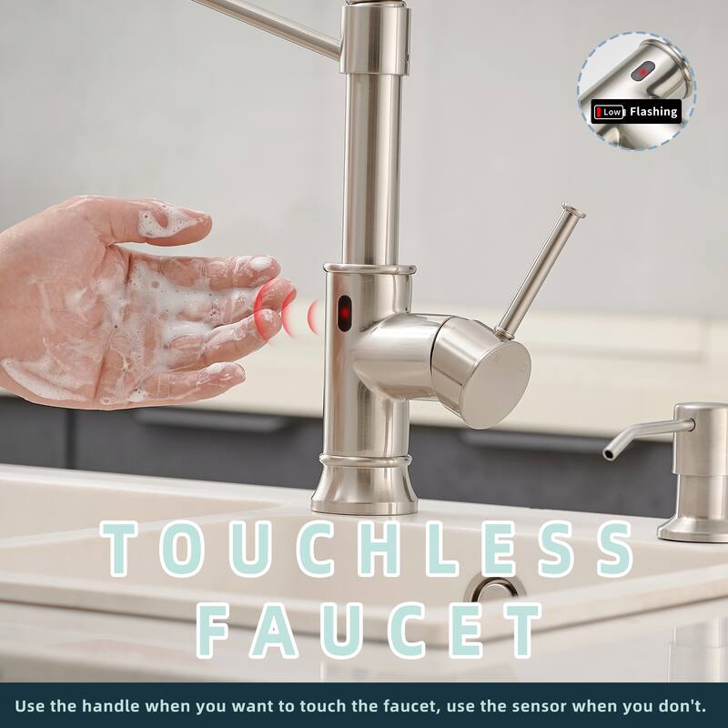 Topcraft Touchless Single Handle Pulldown Sprayer Kitchen Faucet