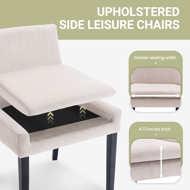 RENEWLINE Mid-Century Modern Corduroy Upholstered Dining Chairs with Solid Wood Legs,Set of 2/4/6