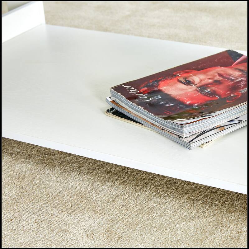 White MDF Double Layered Coffee Table