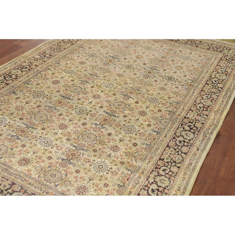 Pre-1900 Antique Silk Farahan Foyer Rug Hand-Knotted Wool Carpet - 4'0" x 6'0"