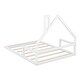 preview thumbnail 16 of 18, Full Size Wood Floor Bed with House-Shaped Headboard, Natural Finish for a Playful and Modern Bedroom Look