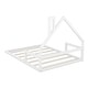 preview thumbnail 6 of 8, Full Size Wooden Floor Bed with House-shaped Headboard and Chimney Design