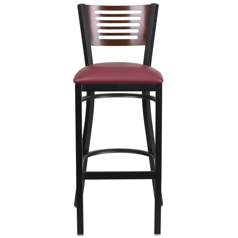 2 Pk. Hercules Series Decorative Slat Back Metal Restaurant Barstool - 19.75"W x 20"D x 43"H - 19.75"W x 20"D x 43"H