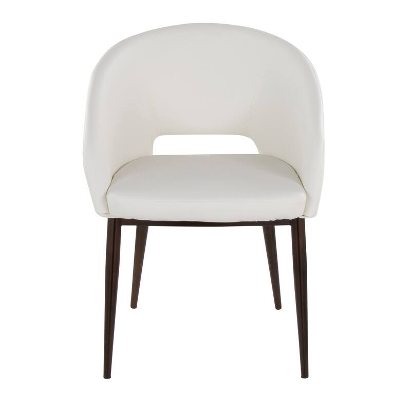 Carson Carrington Vika Upholstered Dining Chair with Copper Metal Legs - White Faux Leather