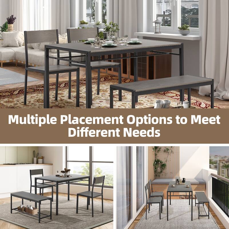 Space-Saving Dining Table Set,Ideal for Small Spaces - Featuring a Stylish Faux Marble or Wood Grain Table with Modern Chairs