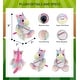 preview thumbnail 2 of 4, DolliBu Sitting Rainbow Unicorn Stuffed Animal with Baseball Plush - 10 inches