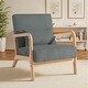 preview thumbnail 88 of 161, 25" W Mid Century Upholstered Wood Accent Chair with Pillow Natural Wood - Grey