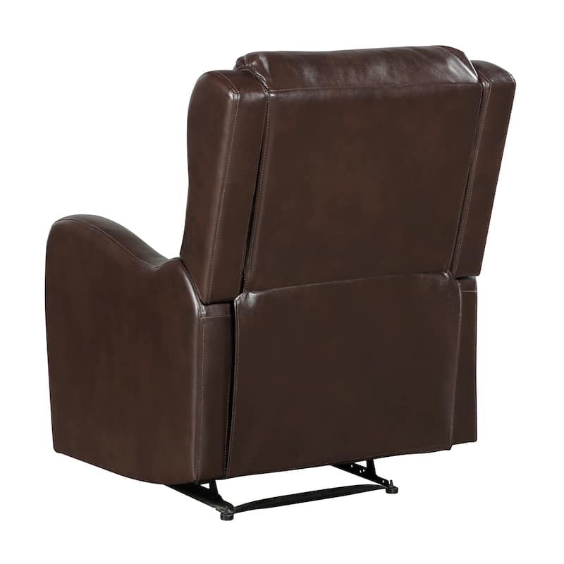 Reclining Chair 1pc Comfort Seating Faux Leather Upholstery Living Room Furniture Solid Wood