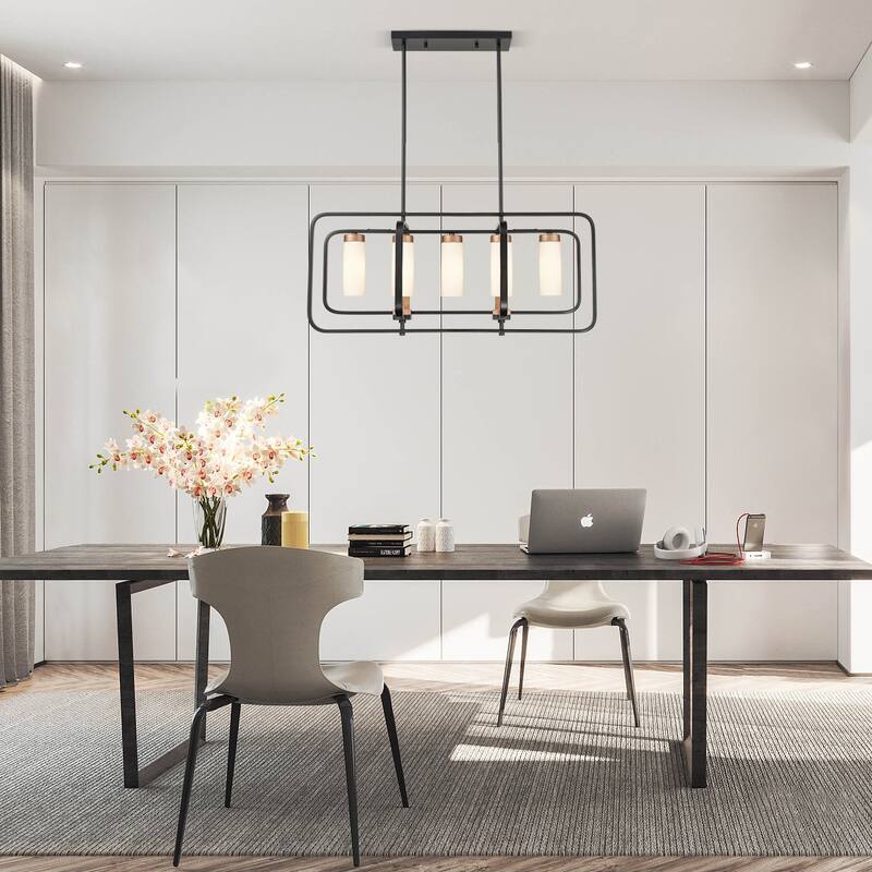 Light Society Rex Chandelier - Black/Gold/Opal