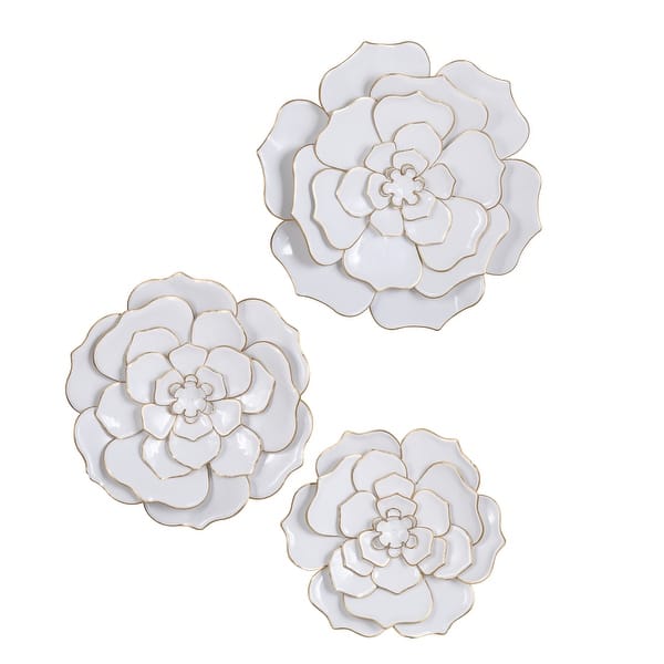Shop Stylecraft Floral Metal Wall Art Set Of 3 24 X 24 Overstock 22251574