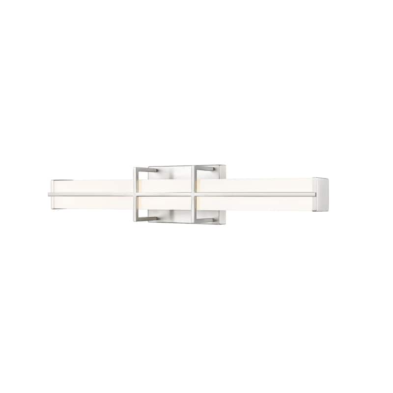 Harrison by Z-Lite 1 Light Vanity in Brushed Nickel with Frosted Plastic Shade - Brushed Nickel
