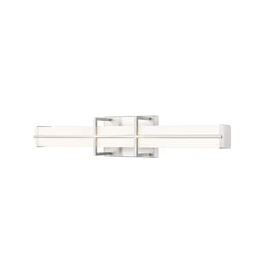 Harrison by Z-Lite 1 Light Vanity in Brushed Nickel with Frosted Plastic Shade - Brushed Nickel
