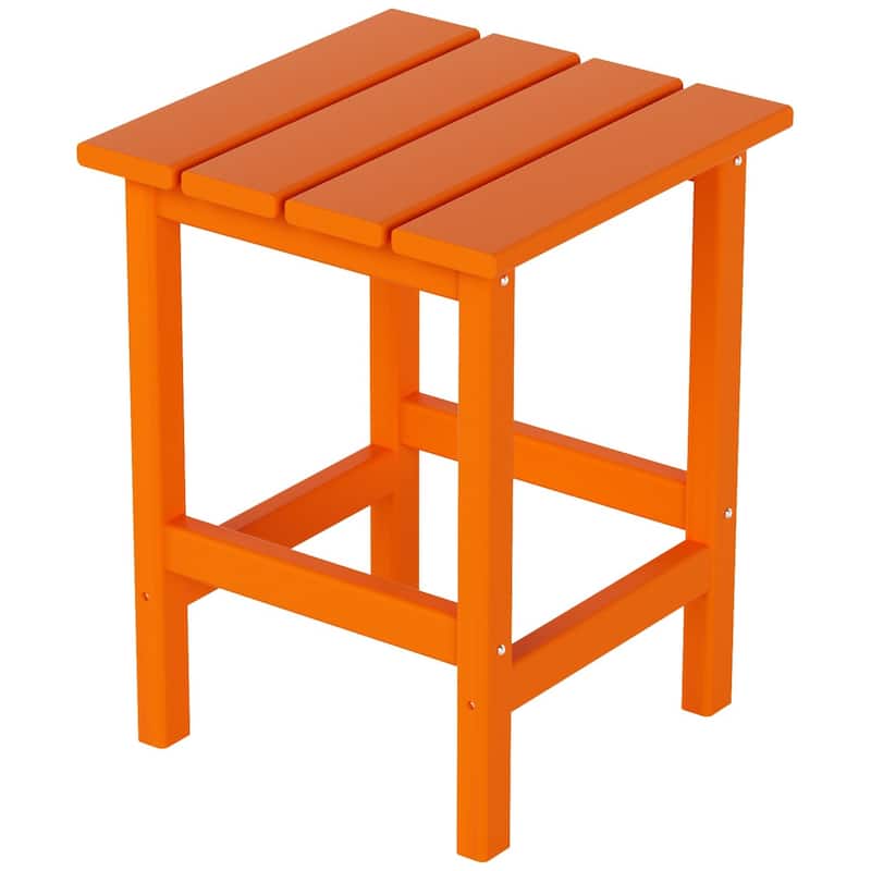 Polytrends Laguna All Weather Poly Outdoor Side Table - Square - Orange