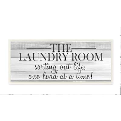 Stupell Laundry Room Funny Word Bathroom Black And White Design,7x17, Proudly Made in USA - 7 x 17