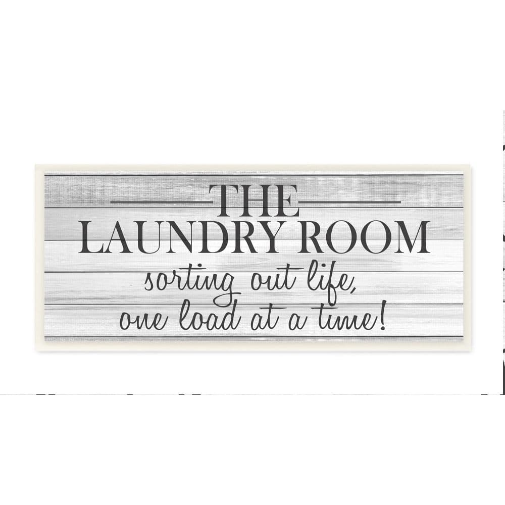 Stupell Laundry Room Funny Word Bathroom Black And White Design,7x17, Proudly Made in USA - 7 x 17