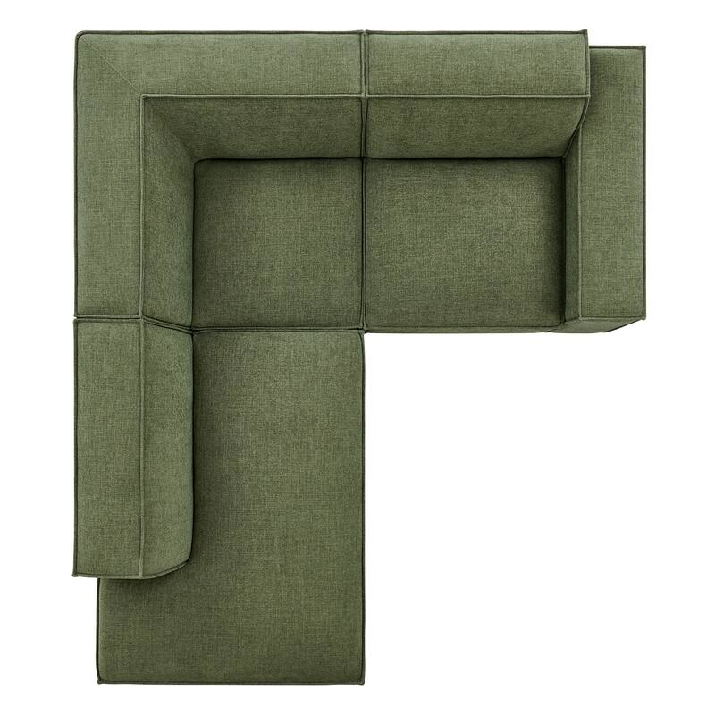 Restore 3-Piece Performance Fabric Upholstered Modular L-Shaped Sectional Sofa