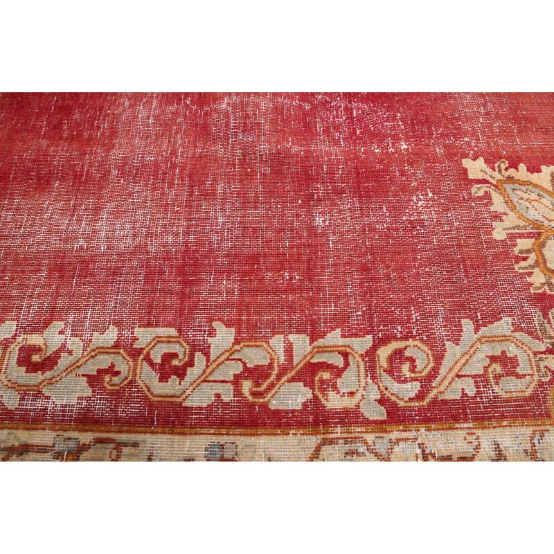 ECARPETGALLERY Hand-knotted Antalya Vintage Red Wool Rug - 7'4 x 11'0
