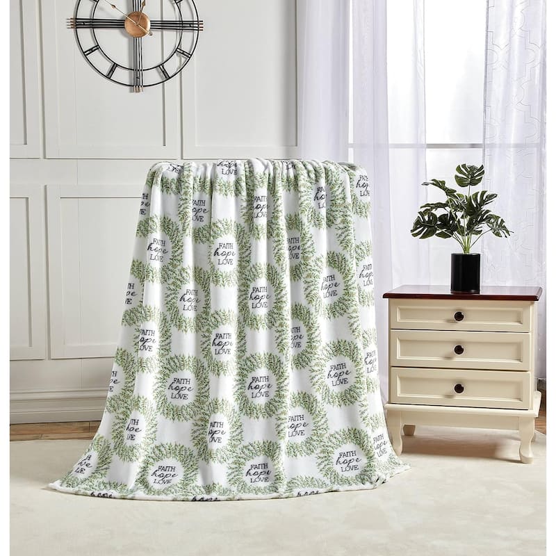 Faith Hope Love Oversized Luxe Plush Throw Blanket (50" x 70")