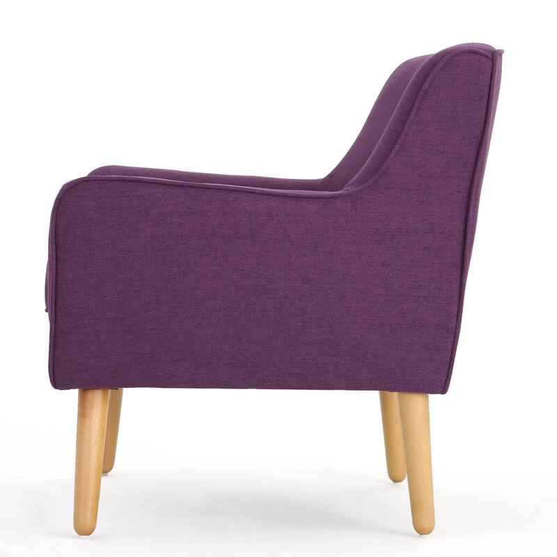 Merax Tufted Fabric Arm Chair with Wooden Legs