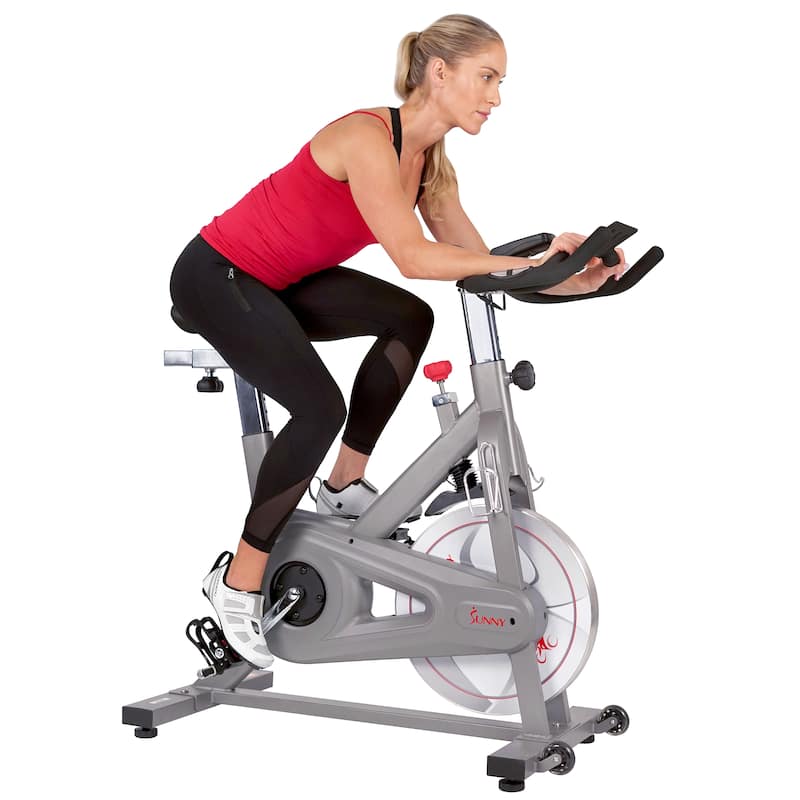 Sunny Health & Fitness Synergy Pro Magnetic Indoor Cycling Bike - Grey - 49L x 22W x 46.5H in