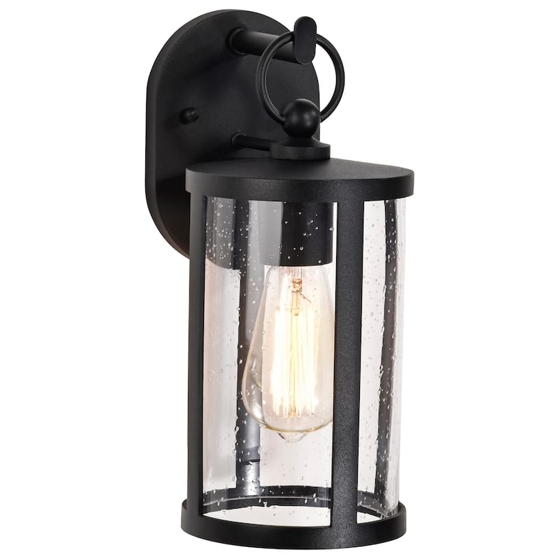 Broadstone 1 Light Small Wall Lantern Matte Black with Clear Seeded Glass