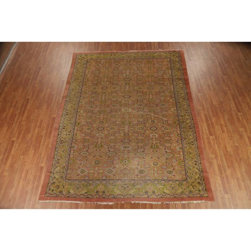 Antique Vegetable Dye Sultanabad Persian Wool Carpet - 8'9" x 11'7"