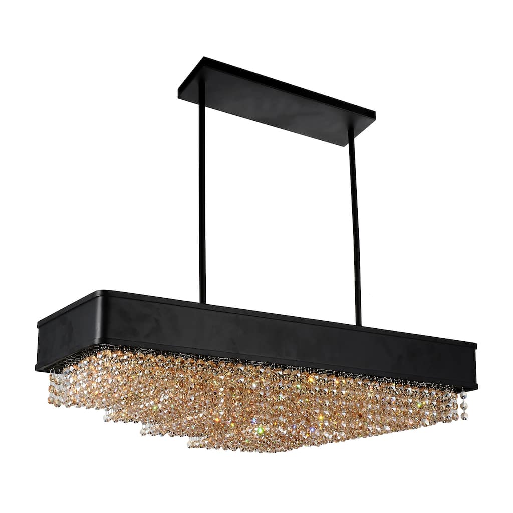 Medina 10 Light Drum Shade Chandelier With Black Finish