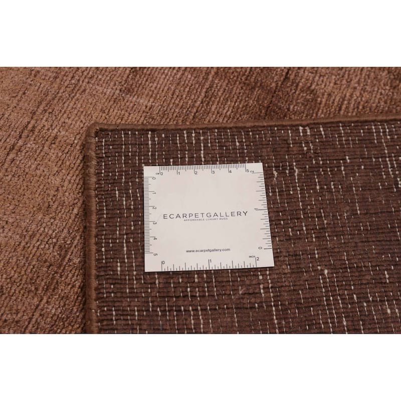 ECARPETGALLERY Hand Loomed Kashkuli Gabbeh Brown Viscose Rug - 5'7 x 7'7
