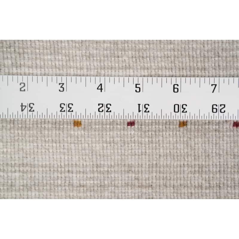 Hand Knotted Oriental 100% Wool Carpet Tribal Animal Pictorial Beige & Ivories Gabbeh Runner Rug - 9' 0'' X 2' 9''