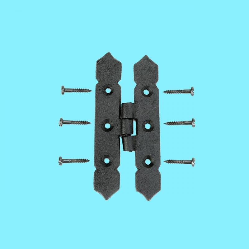 Cabinet H Hinge Black Iron Spear Tip 4" H Screws Included Renovators Supply