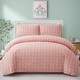preview thumbnail 2 of 3, Kids Girls Printed 600 Thread Count Cotton Blend Percale Duvet Cover Fitted Sheet Ensemble Bedding Set, Pink Unicorn Rainbow