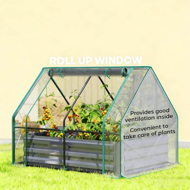 2-in-1 Raised Planter Greenhouse, Raised Garden Bed Planter Raised Bed