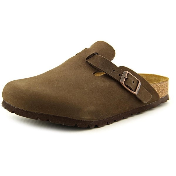 Birkenstock Boston Youth N Open Toe Leather Brown Slides Sandal