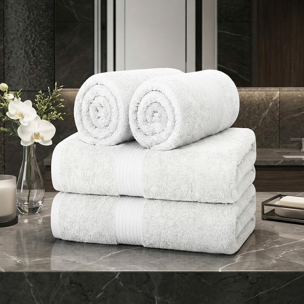 Hand Towels for Bathroom Cotton 600 GSM 18X28 Inch by Ample Decor