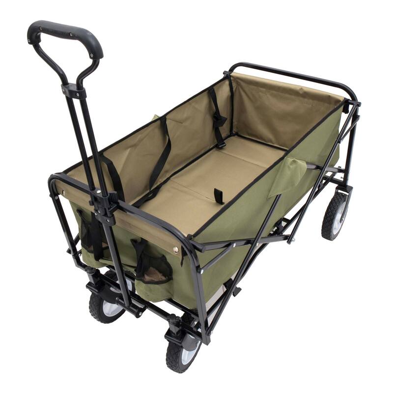 3.1 cu ft. Steel Foldable Wagon Cart with strapping system