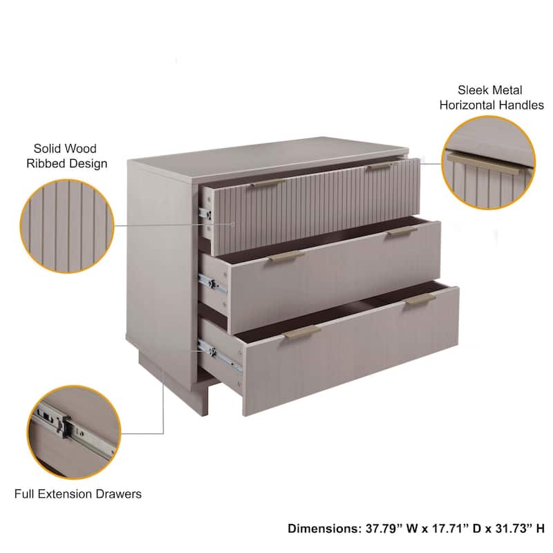 Manhattan Comfort Granville 38" Dresser (3-Drawer)