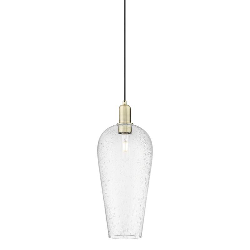 Innovations Lighting 716-1P-20-8 Chelsea Pendant Chelsea 8" Wide Mini - Antique Brass / Seedy Deco Swirl