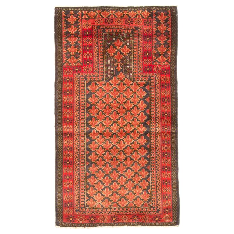 ECARPETGALLERY Hand-knotted Teimani Black Wool Rug - 2'8 x 4'11