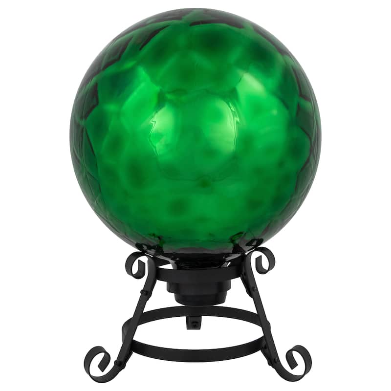 Turtle Shell Inspired Mirrored Outdoor Garden Gazing Ball 10" Green