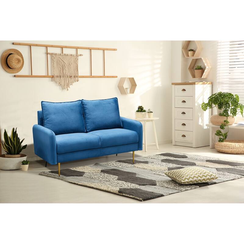 58'' Velvet Square Arm Loveseat