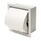 White Matte Stainless Steel Recessed Toilet Paper Holder with Cover