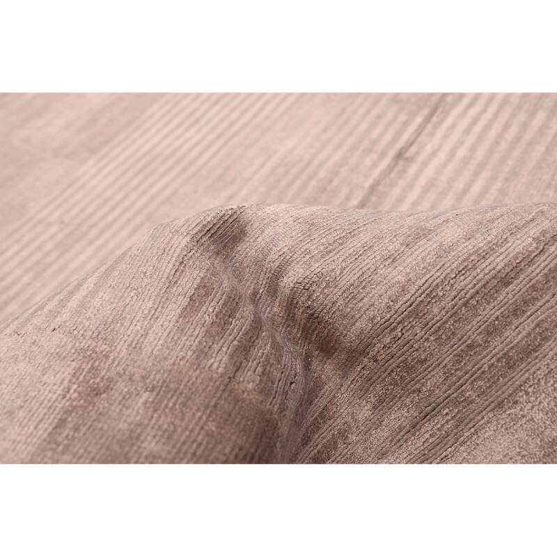 ECARPETGALLERY Hand Loomed Shimmer Grey Viscose Rug - 6'7 x 9'8