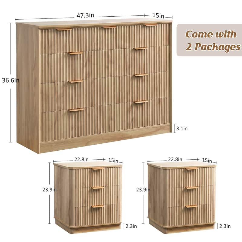 Modern Wooden 9-Drawer Dresser with Ample Storage