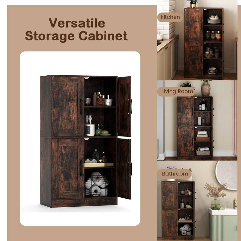 Costway Bathroom Cabinet with Doors & Adjustable Shelves Storage - See Details